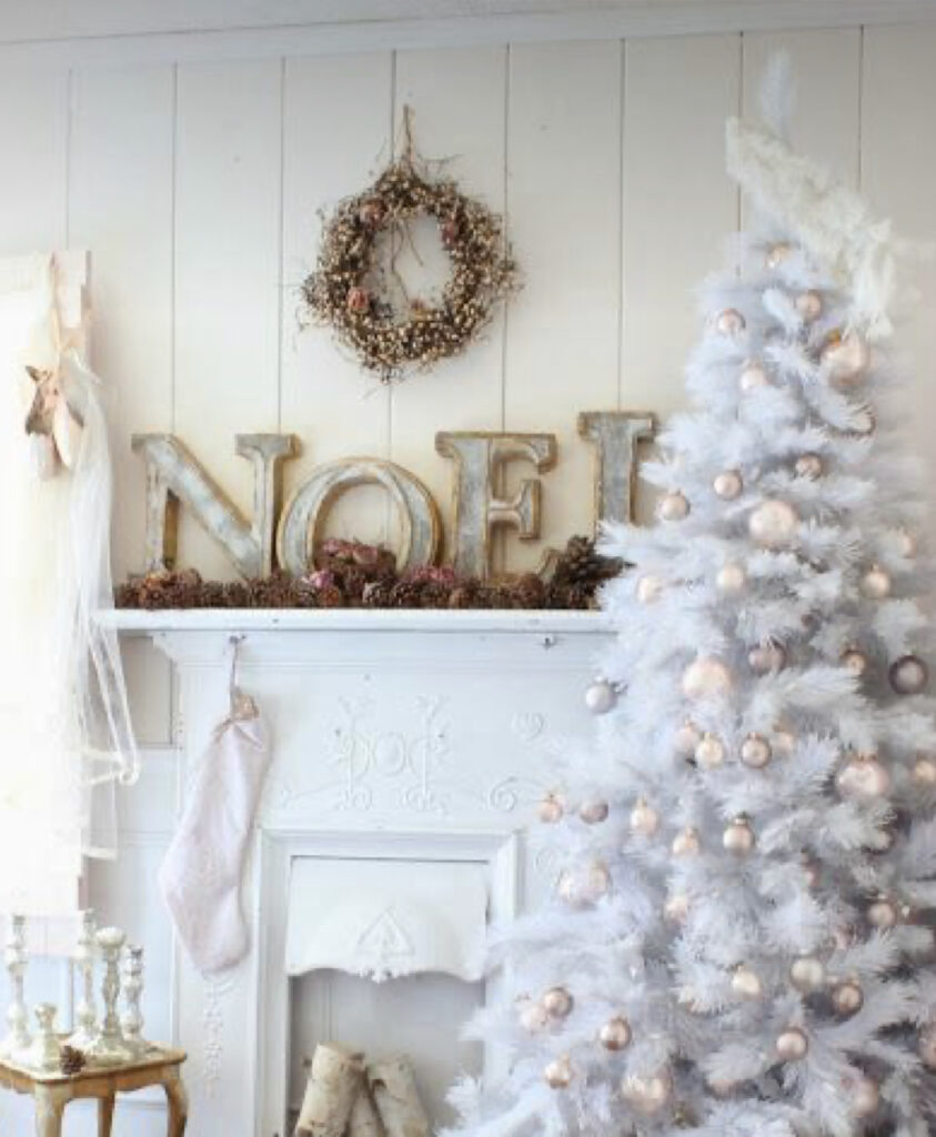 Décoration de noël blanche